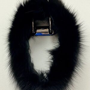 Black fox fur headband